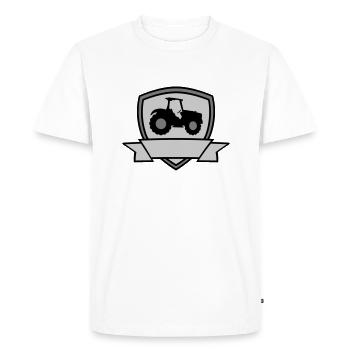 Panneau Tracteur agricole - T-shirt Premium bio Homme - blanc - Devant - Nico (187cm)