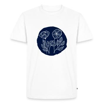 Coquelicots tache - T-shirt Premium bio Homme - blanc - Devant - Nico (187cm)