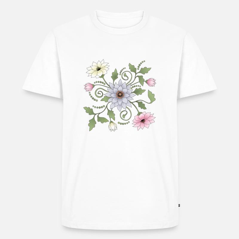 Blumen - Männer Premium Bio T-Shirt - Weiß