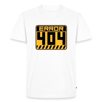 Error 404 Shield Warning - Men's Premium Organic T-Shirt - white - Front - Nico (187cm)