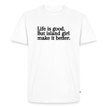 Personalized T-shirt the girls of the islands - Men's Premium Organic T-Shirt - white - Front - Nico (187cm)
