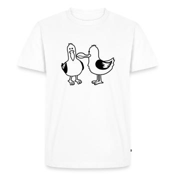 2 drôles d’amis mouettes - T-shirt Premium bio Homme - blanc - Devant - Nico (187cm)