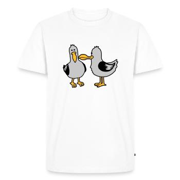 Amis 2 drôles de mouettes - T-shirt Premium bio Homme - blanc - Devant - Nico (187cm)