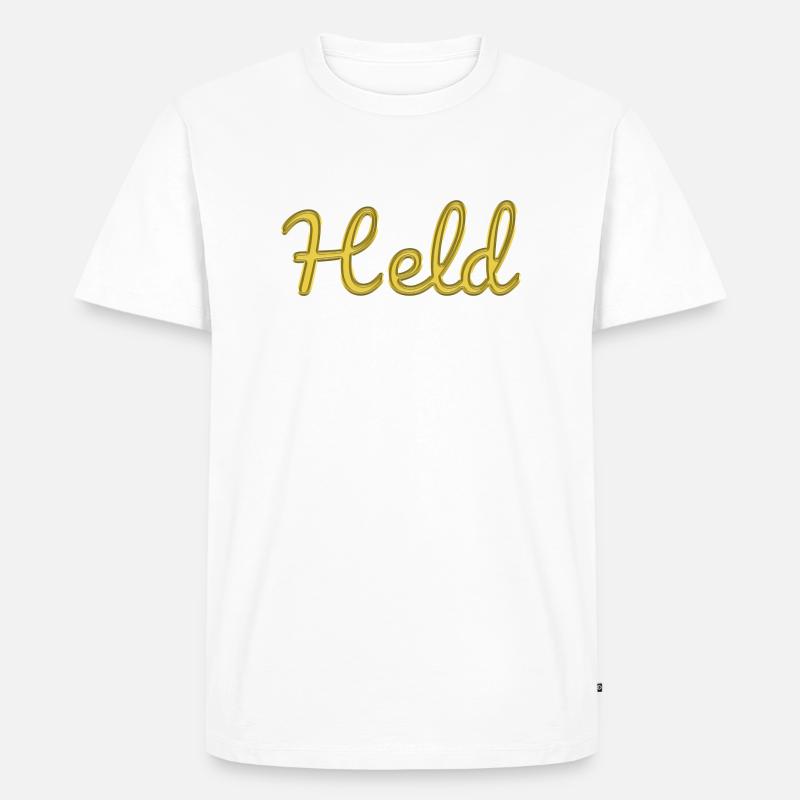 Held - Männer Premium Bio T-Shirt - Weiß