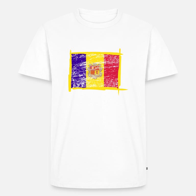 Andorra Flagge - Männer Premium Bio T-Shirt - Weiß