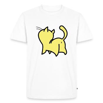 chat jaune - T-shirt Premium bio Homme - blanc - Devant - Nico (187cm)