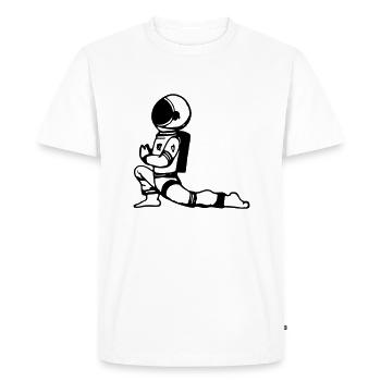 Astronaute Yoga Drôle Idée Cadeau - T-shirt Premium bio Homme - blanc - Devant - Nico (187cm)