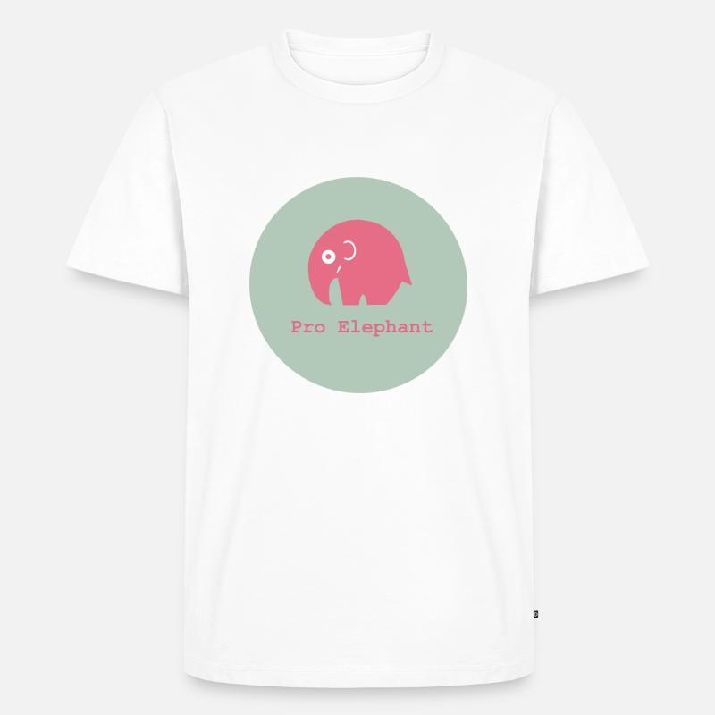 Pro Elephant - Männer Premium Bio T-Shirt - Weiß