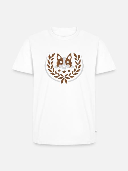 Emblem laurel wreath dog design - Men's Premium Organic T-Shirt - white