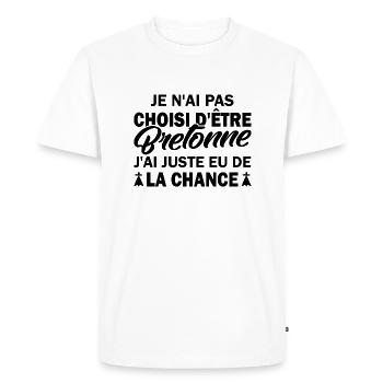 je suis bretonne / humour bretonne - T-shirt Premium bio Homme - blanc - Devant - Nico (187cm)