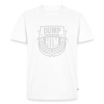 Dump Him Quote Logo - T-shirt Premium bio Homme - blanc - Devant - Nico (187cm)