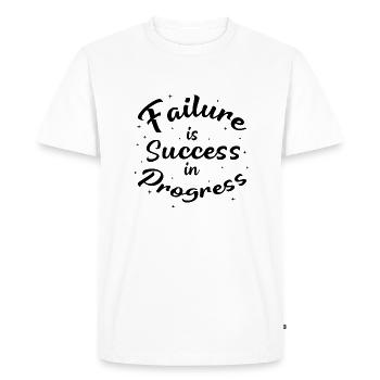 L’échec est le succès en cours - T-shirt Premium bio Homme - blanc - Devant - Nico (187cm)