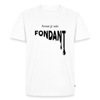 Avoue je suis fondant - T-shirt Premium bio Homme - blanc - Devant - Nico (187cm)