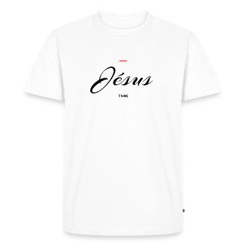 Jésus - T-shirt Premium bio Homme - blanc - Devant - Nico (187cm)