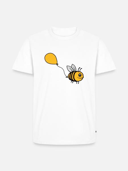 Happy Balloon Bee Comic - Men's Premium Organic T-Shirt - white