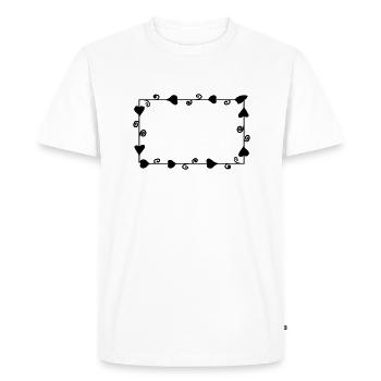 Guirlande florale Fleurs Cœurs 36 Zone de dessin 36 - T-shirt Premium bio Homme - blanc - Devant - Nico (187cm)