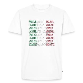Lasagnes - Lasagnes, bolognaise et béchamel - T-shirt Premium bio Homme - blanc - Devant - Nico (187cm)