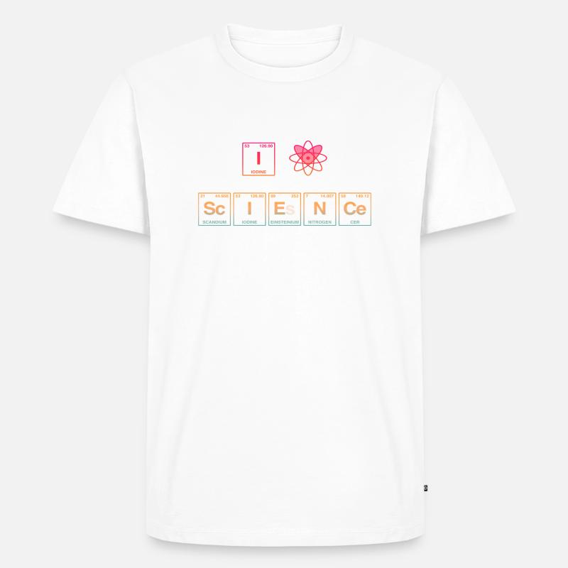 I LOVE SCIENCE - Elemente Perdiodensystem - Männer Premium Bio T-Shirt - Weiß