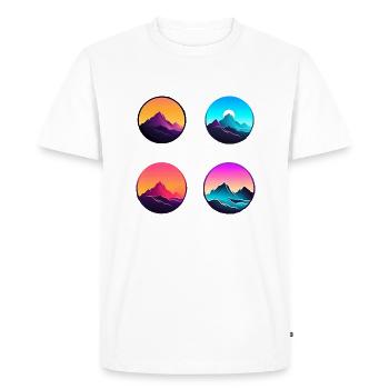 Mountain Landscape Geometric Art - Men's Premium Organic T-Shirt - white - Front - Nico (187cm)