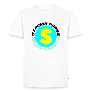 Papier empilé 003 - T-shirt Premium bio Homme - blanc - Devant - Nico (187cm)