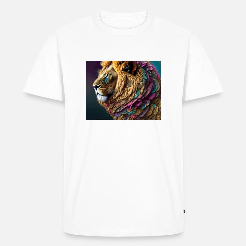 Löwe - Männer Premium Bio T-Shirt - Weiß