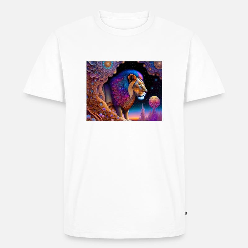 Löwe - Männer Premium Bio T-Shirt - Weiß