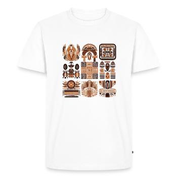 Folklore africain - T-shirt Premium bio Homme - blanc - Devant - Nico (187cm)