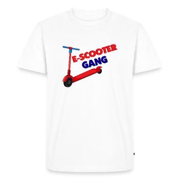 E-Scooter Roller Scooter - T-shirt Premium bio Homme - blanc - Devant - Nico (187cm)