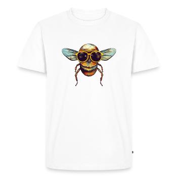 Mizi l'abeille à lunettes - T-shirt Premium bio Homme - blanc - Devant - Nico (187cm)