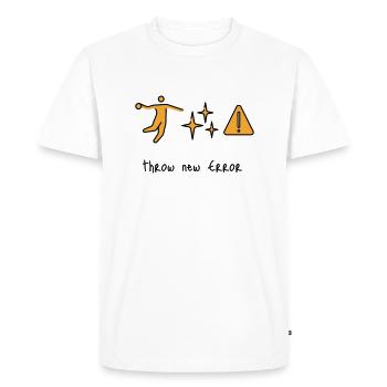 "Throw New Error"-Shirt für Programmierer - Männer Premium Bio T-Shirt - Weiß - Vorne - Nico (187cm)
