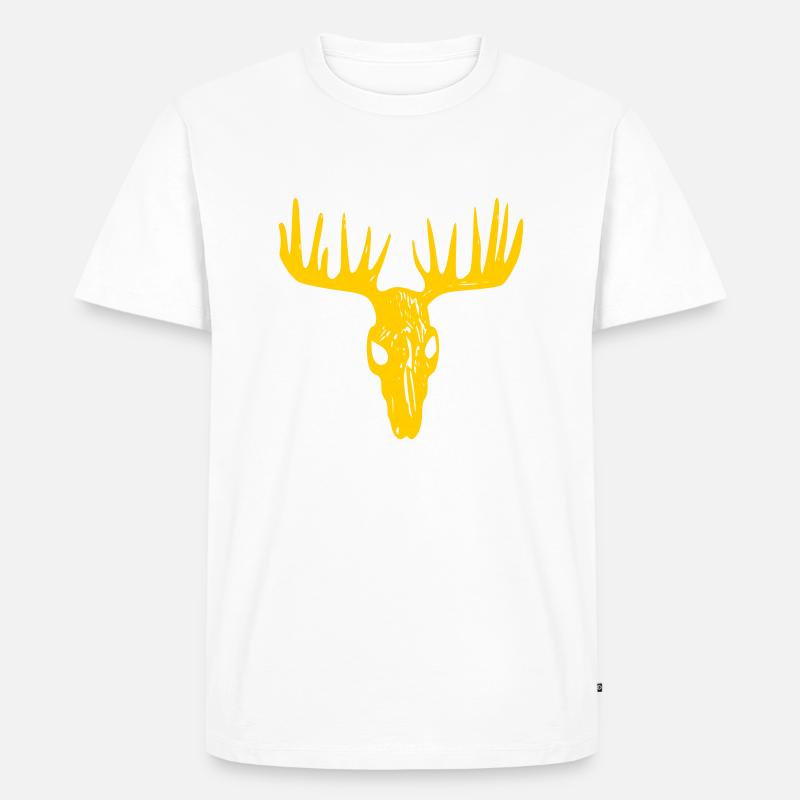 Elchschädel / Elchsake - Männer Premium Bio T-Shirt - Weiß