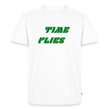 time flies - Men's Premium Organic T-Shirt - white - Front - Nico (187cm)