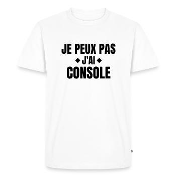 je peux pas j'ai console - humour - T-shirt Premium bio Homme - blanc - Devant - Nico (187cm)