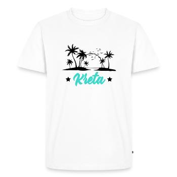 Crète - T-shirt Premium bio Homme - blanc - Devant - Nico (187cm)