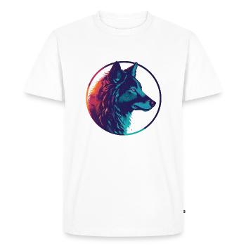 Wolf, Wild Dog, Grey Wolf, Canis lupus - Men's Premium Organic T-Shirt - white - Front - Nico (187cm)