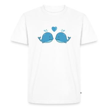 Whales in love - Men's Premium Organic T-Shirt - white - Front - Nico (187cm)