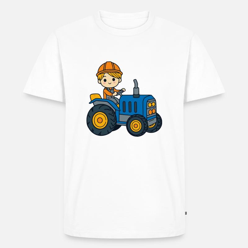 Traktor Junge Kinder - Männer Premium Bio T-Shirt - Weiß