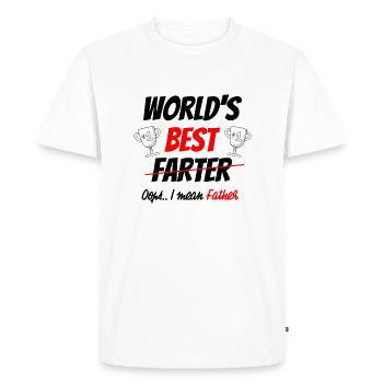 Meilleur père du monde - T-shirt Premium bio Homme - blanc - Devant - Nico (187cm)