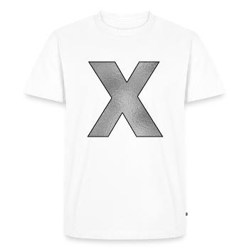 Lettre X Argent - T-shirt Premium bio Homme - blanc - Devant - Nico (187cm)