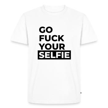 Va te faire foutre ton selfie - T-shirt Premium bio Homme - blanc - Devant - Nico (187cm)