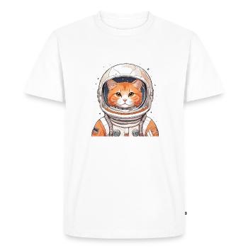 Chat astronaute - T-shirt Premium bio Homme - blanc - Devant - Nico (187cm)