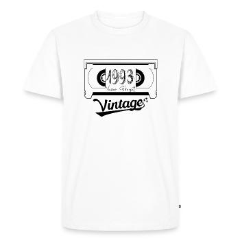 1993 Vintage Born Retro Vintage Anniversaire - T-shirt Premium bio Homme - blanc - Devant - Nico (187cm)