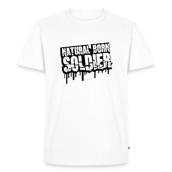 Natural Born Soldier War General Freedom Fighter - Men's Premium Organic T-Shirt - white - Front - Nico (187cm)
