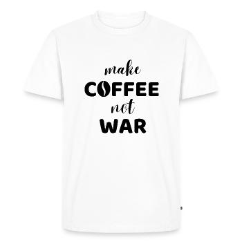 Faire du café, pas la guerre - T-shirt Premium bio Homme - blanc - Devant - Nico (187cm)