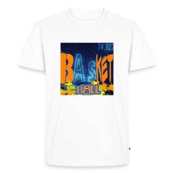 BASKETBALL CHEMISTRY - Men's Premium Organic T-Shirt - white - Front - Nico (187cm)