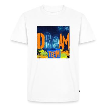 DREAM TEAM - Men's Premium Organic T-Shirt - white - Front - Nico (187cm)