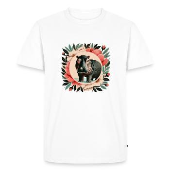Hippo - Men's Premium Organic T-Shirt - white - Front - Nico (187cm)