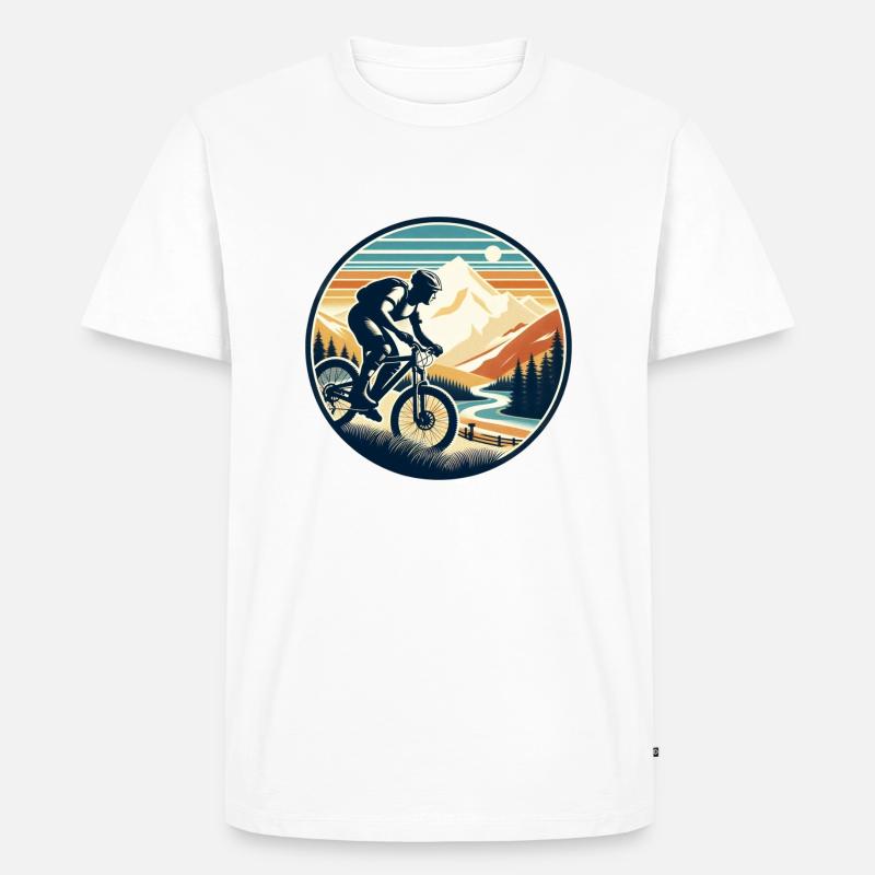 Mountainbiker - Männer Premium Bio T-Shirt - Weiß