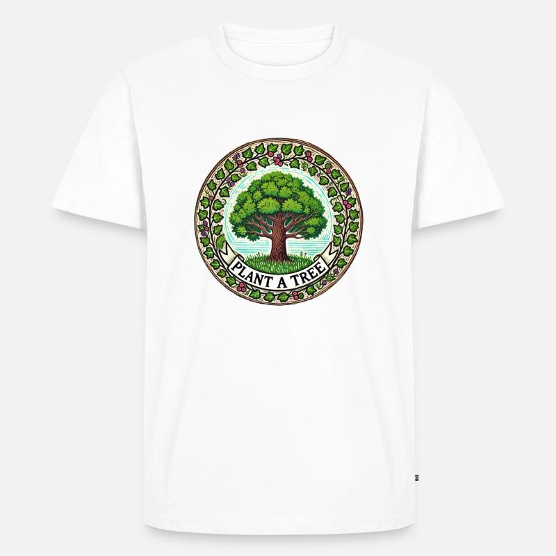 Pflanzen Sie einen Baum - Männer Premium Bio T-Shirt - Weiß
