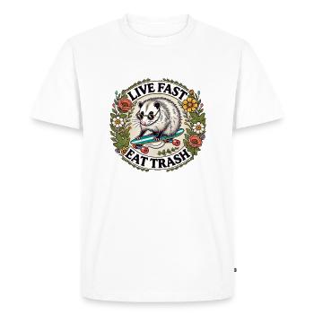 Eat Trash Possum - Men's Premium Organic T-Shirt - white - Front - Nico (187cm)